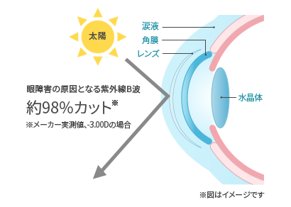 目にやさしいUVカット機能